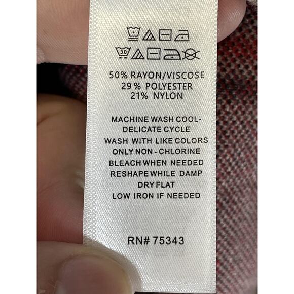 Tahari Sweater Womens Medium Plaid Windowpane Mock Neck Long Sleeve Pullover - Picture 7 of 8